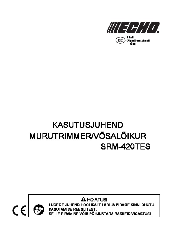 SRM-420TES kasutusjuhend Y