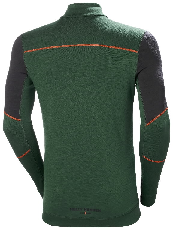 Apatiniai marškinėliai LIFA Merino Halfzip, juoda/žalia XL 2.