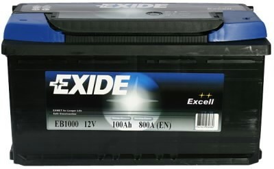 аккумулятор для запуска EXCELL 100Ah 800A 353x175x190-+, EXIDE