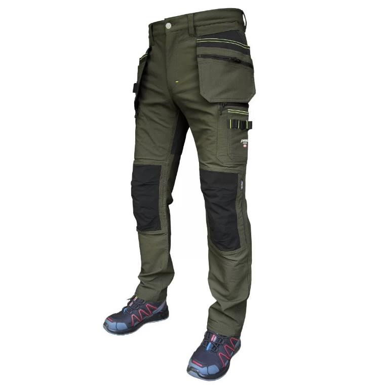 Kelnės  su kišenėmis dėklais Jupiter Slim fit, zalias C62
