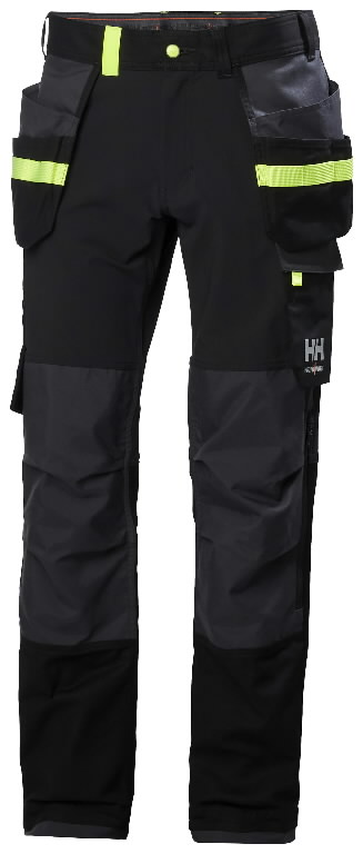 Kelnės su kabančiomis kišenėmis Oxford 4X Cons, tamprios, juoda/tamsiai pilka C58