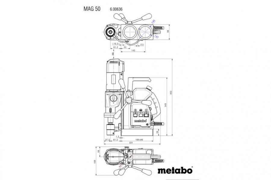 Magnētiskais urbis MAG 50, Metabo 3.