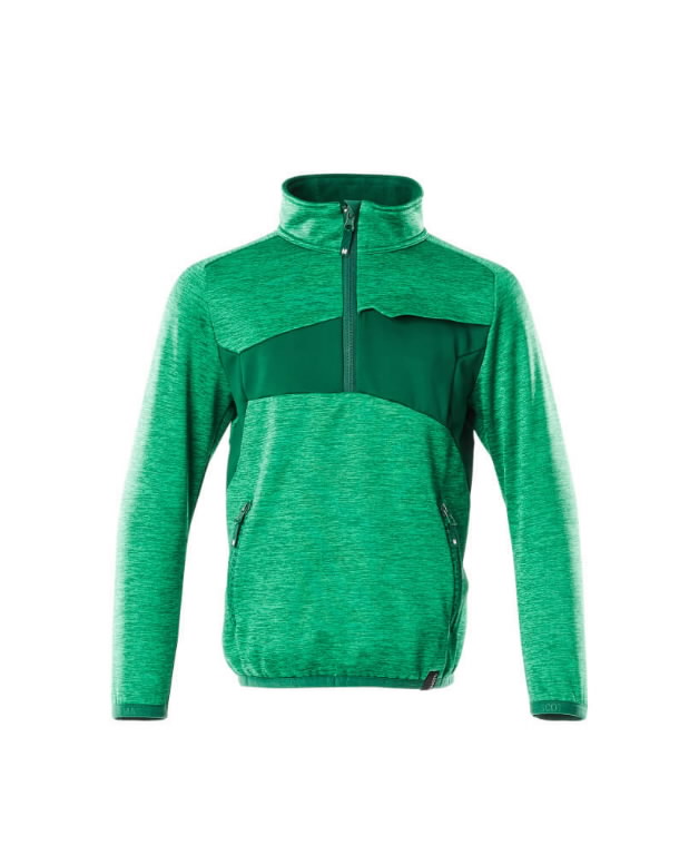 green fleece jumper