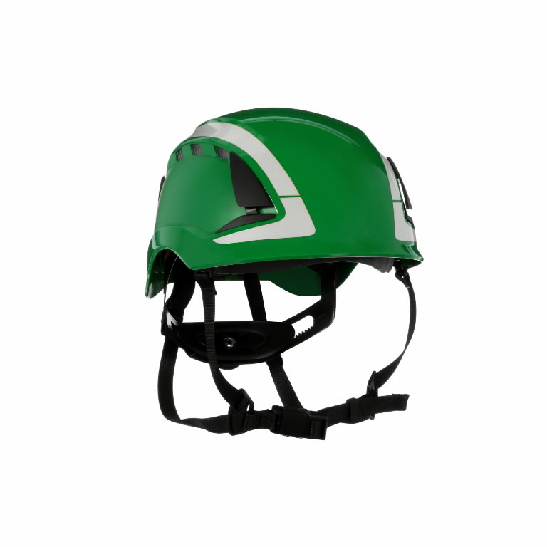 SecureFit Safety Helmet, vented, reflective, green X5004V-CE, 3M
