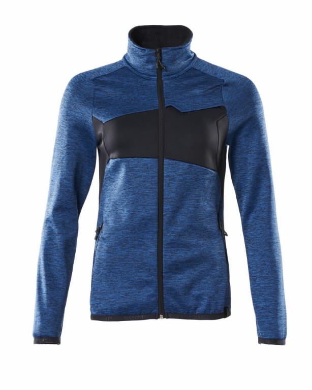 Fleece jumper with zipper Accelerate ladies, blue/dark blue L, Mascot