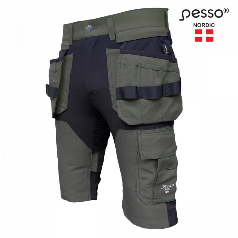 Šortai  su  kišenėmis dėklais Titan Flexpro, žalia C44