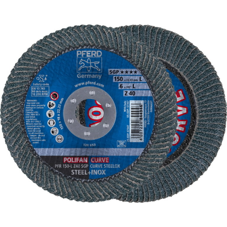 Flap grinding disc SGP CURVE STEELOX PFR 150mm Z40 L PFR 1