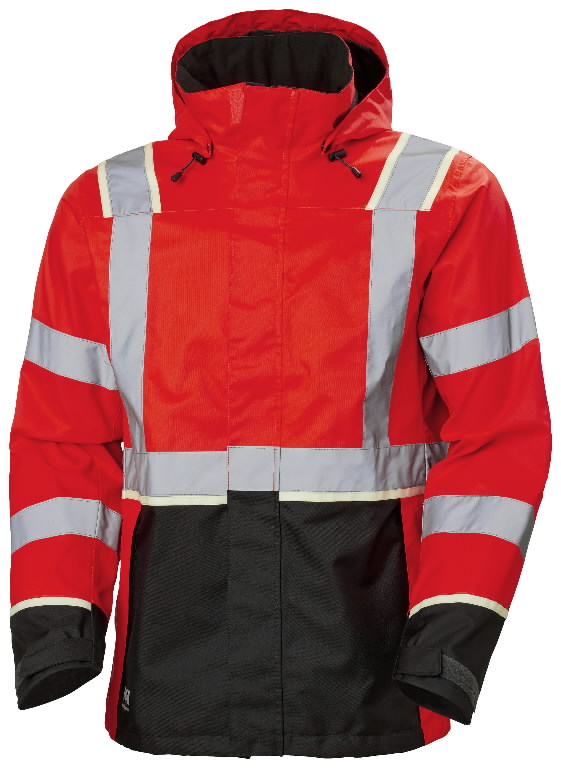Shell jacket Uc-Me zip in, hi-viz CL3, red/black S
