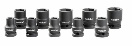 Smūginių galvučių komplektas 1/2", 10-24mm, 10-vnt, Metabo