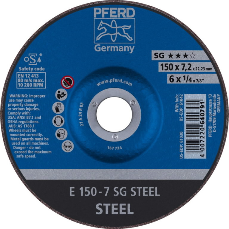 Grinding disc SG Steel 150x7mm, Pferd 2.
