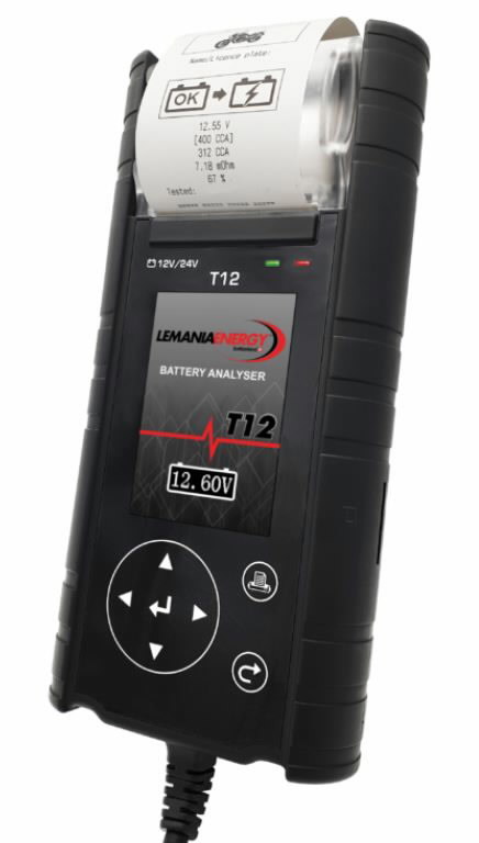 LEMANIA T10 Batterietester mit Drucker, Touch Display, 12V & 24V, KFZ  Testgerät