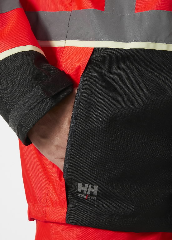 Shell jacket Uc-Me zip in, hi-viz CL3, red/black S 3.