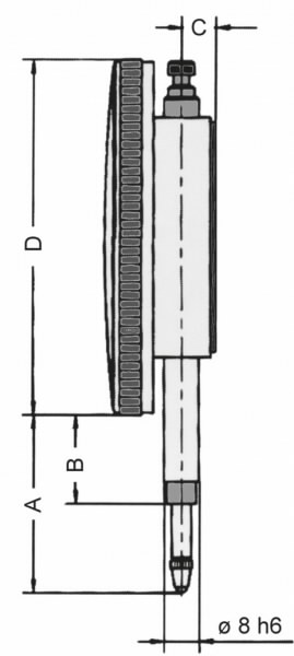 Indikatoriaus laikrodis 0-30x0,1mm ø 58mm, su linijine skale, Vögel 2.