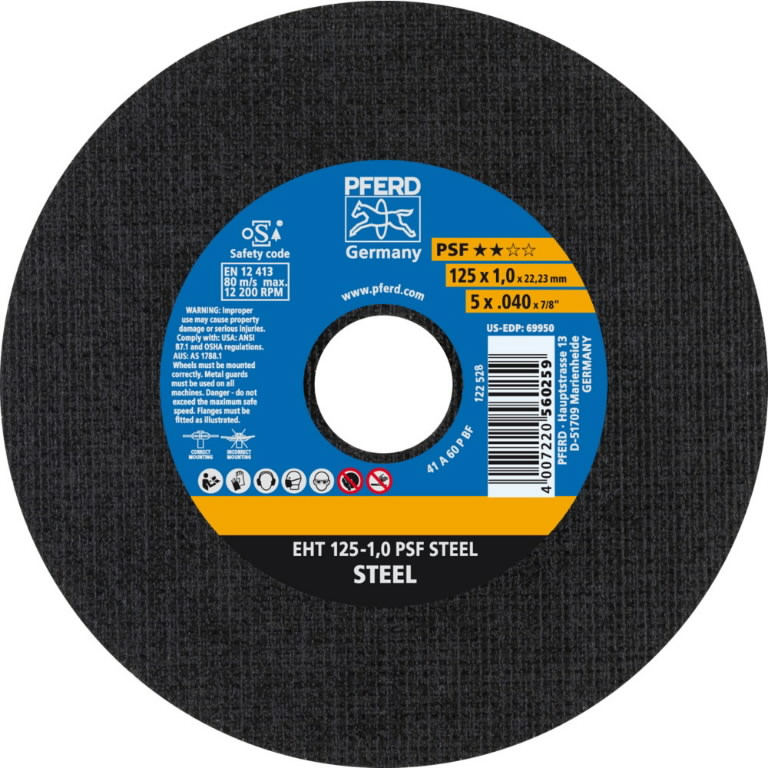 Pjov.disk.metalui 125x1,0mm PSF STEEL a60P PS-F, Pferd