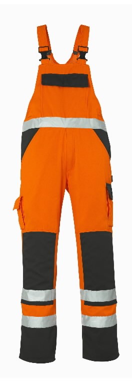 Рабочие брюки с лямками  Barras kõrgnähtavus oranž/ синяя 82C54, MASCOT