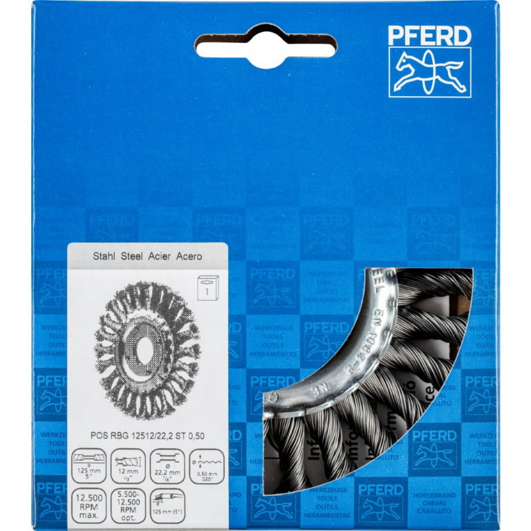 Wheel brush RBG Steel 125x12x22,23mm 0,5mm 1