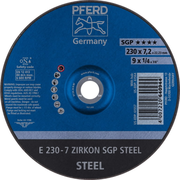 Шлифовальный диск для металла SG-P E 230-7 ZA 24 R, PFERD