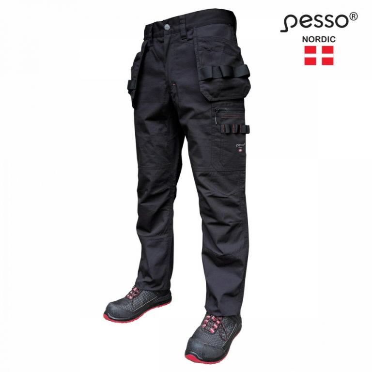 Kelnės  su kišenėmis dėklais Ripstop Pro, black C44