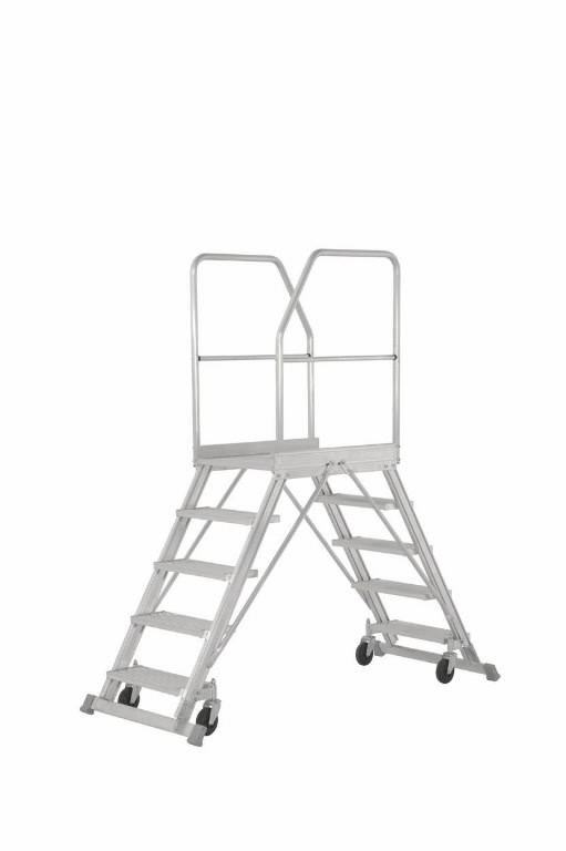 Mobile stockers ladder 2x7 steps, 1,7m, 6889, Hymer