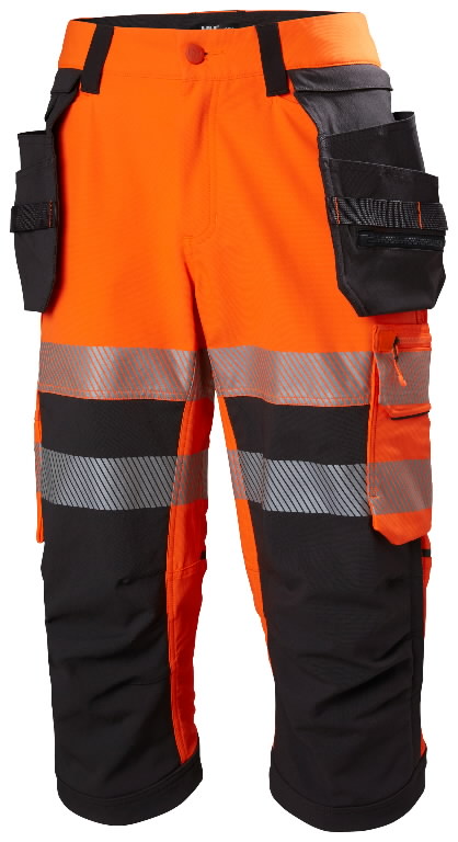 Trousers 3/4 Icu Brz Construction, hi-viz CL1, orange/black C48