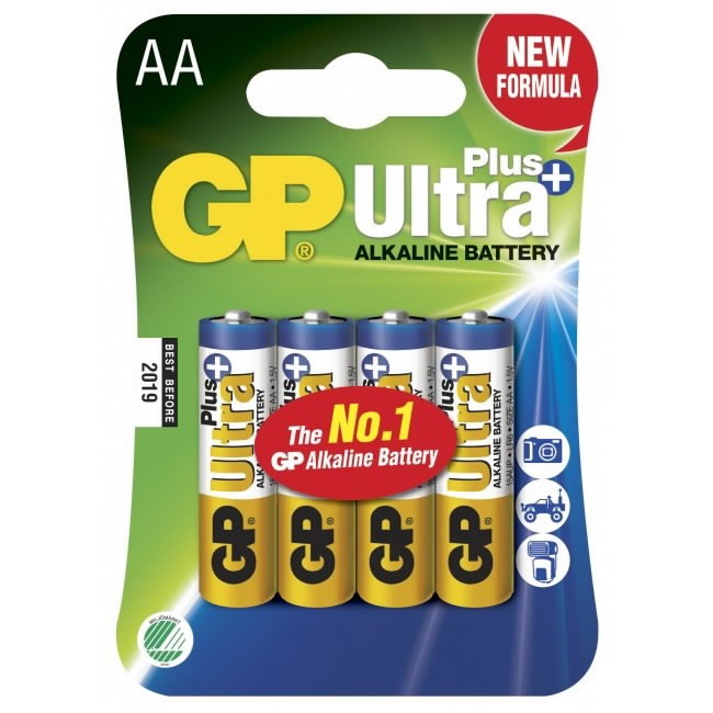 Patarei AA/LR6, 1,5V, Ultra Plus Alkaline, 4 tk., GP