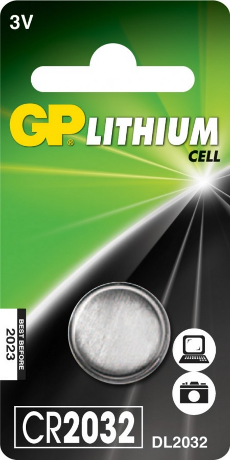 Patarei CR2032, 3V, Liitium, 1 tk., GP