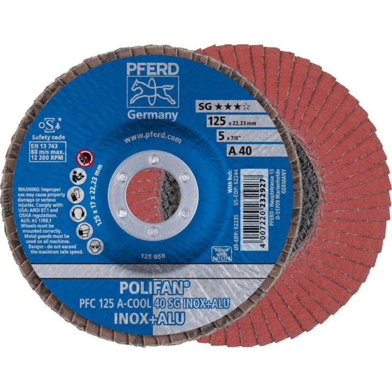 Lameļu disks A COOL SG INOX+ALU 125mm P40 PFC 1