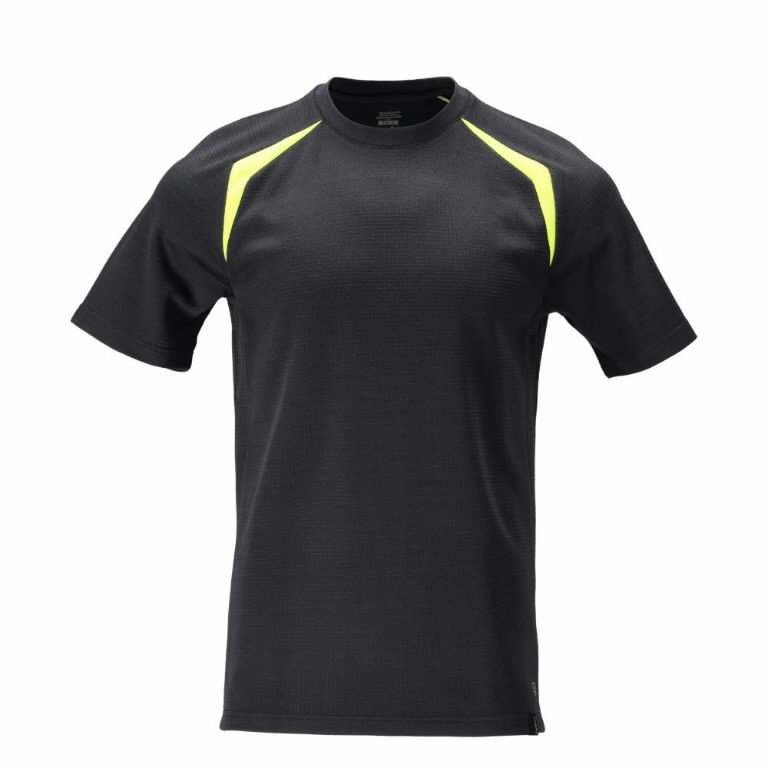 Welder/electrician t-shirt 21582 Multisafe, black/yellow 5XL