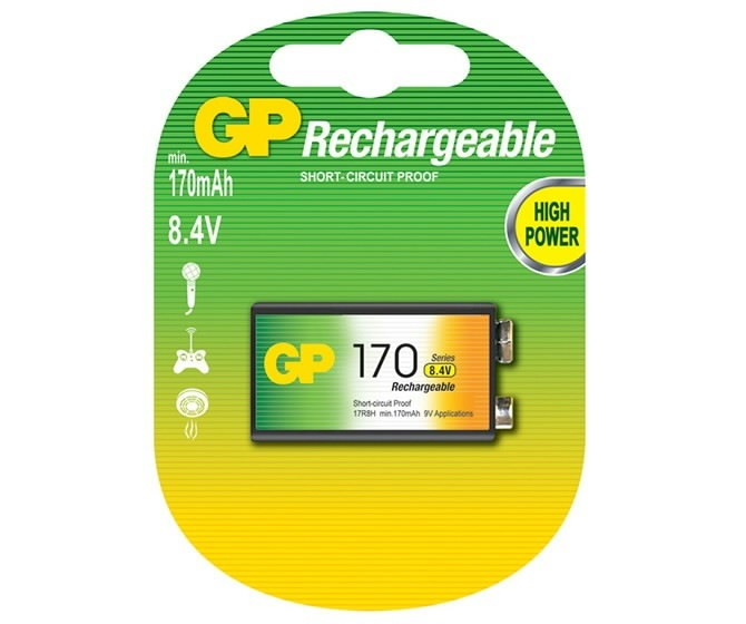 Rechargeable batterie 9V 200mAh NiMH, GP 