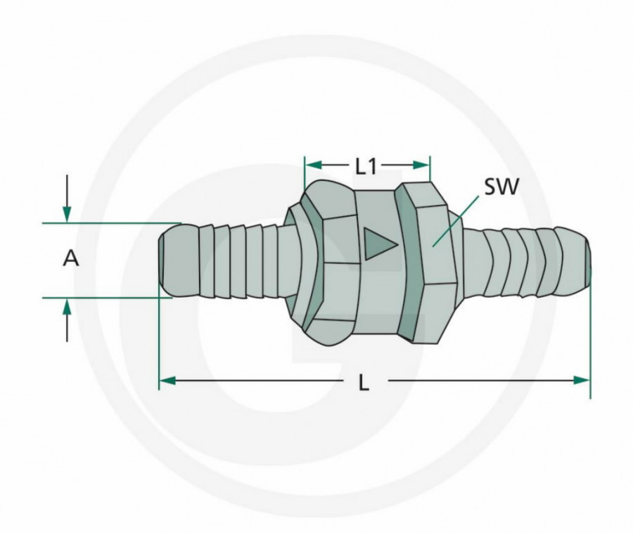 Non-return valve 10MM, Granit