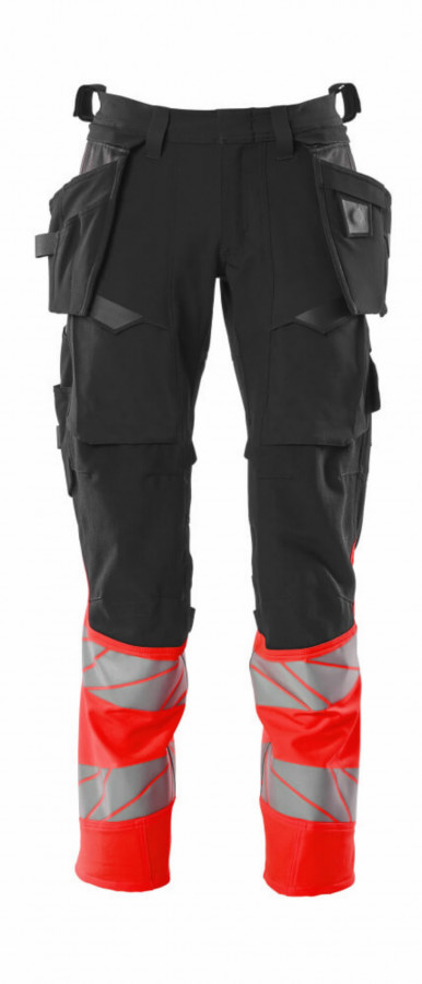 Trousers, holster pockets Accelerate, d.grey/hi-vis red 82C48, Mascot