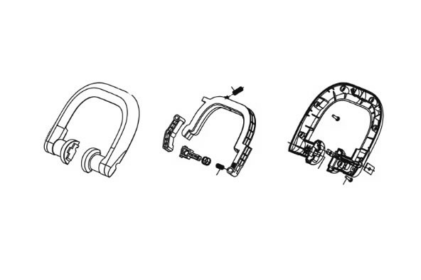 Front Handle Assembly WG259E, WG260E.5, W268E, Worx