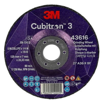 Šlifavimo diskas Cubitron 3 T27 P36+ 125x7/22,23mm, 3M