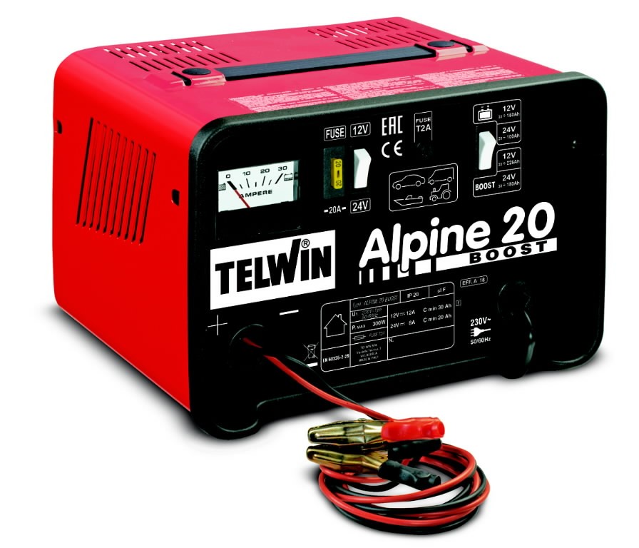Akulaadija Alpine 20 Boost ampermeetriga 12/24V, Telwin