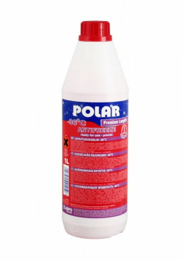 Jahutusvedelik POLAR PREMIUM Longlife -37°C punane 1L, Polar