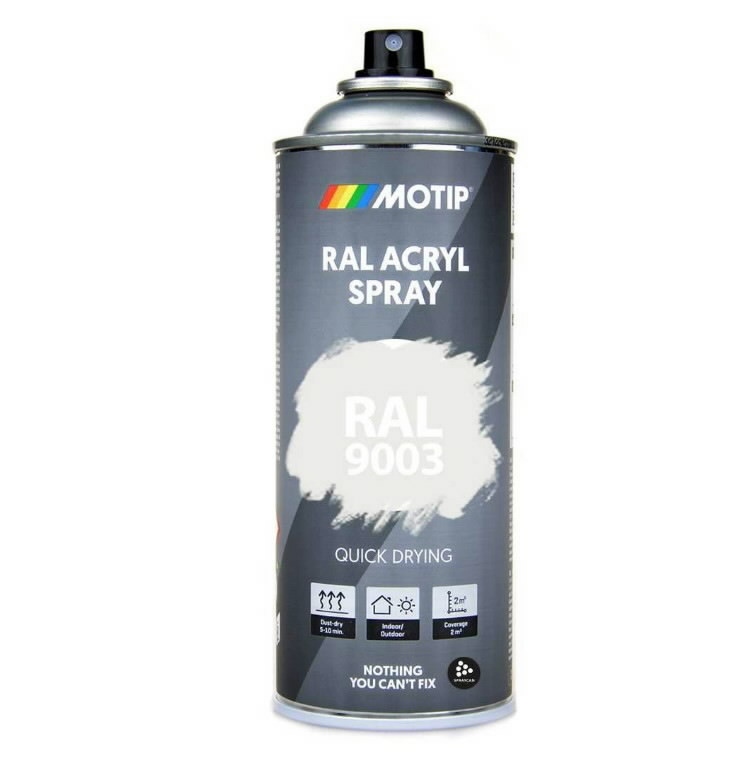 Spray paint RAL 9003 400ml, Motip - Spray paints