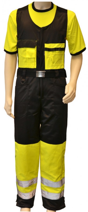 yellow work overalls
