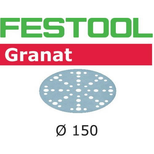 Шлифовальный диск на липучке Velcro Granat 48 отверстий 10шт 150mm P80, FESTOOL