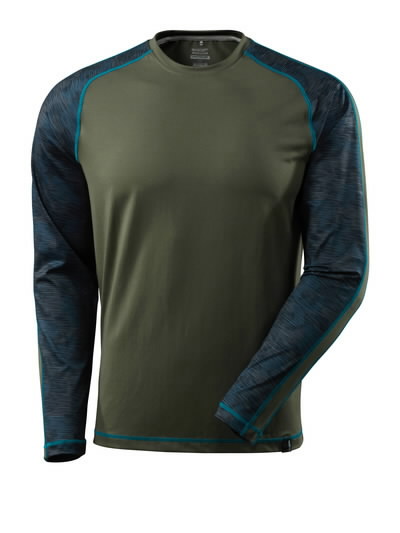 Marškinėliai Advanced, ilgom rankovėm, samanų žalia XS