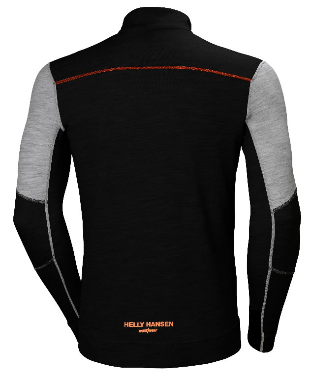 Apatiniai marškinėliai LIFA Merino Halfzip, pilka/juoda 4XL 2.