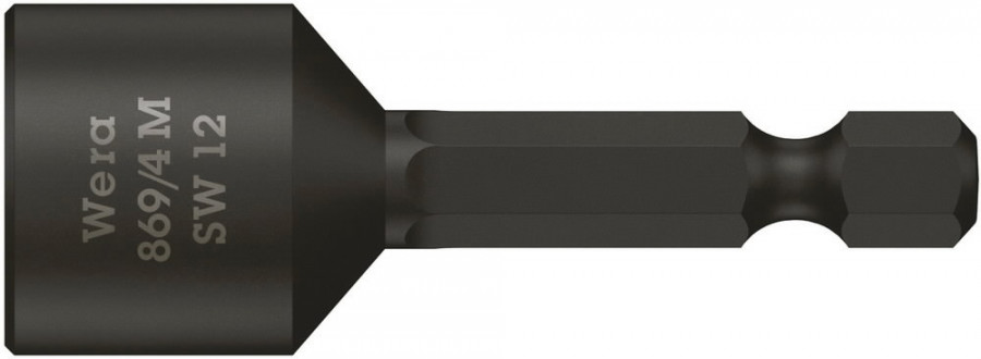 Padrunotsak 1/4´´ 869/4 M, magnetiga, HEX 12,0x50,0, Wera