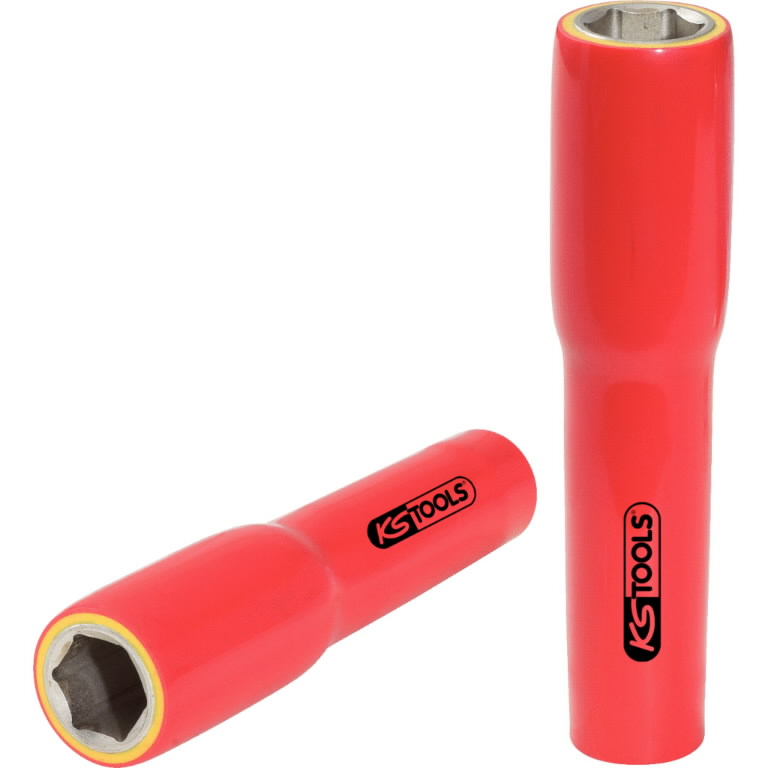 Insulated socket, extra deep 1/2", L=145mm, 13mm, KS Tools