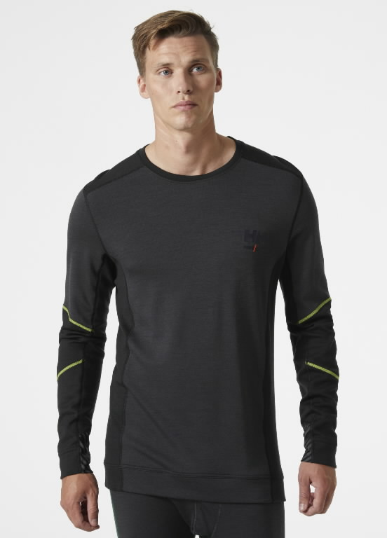 Apatiniai marškinėliai LIFA MERINO CREWNECK, 
juoda/žalia 3XL 2.