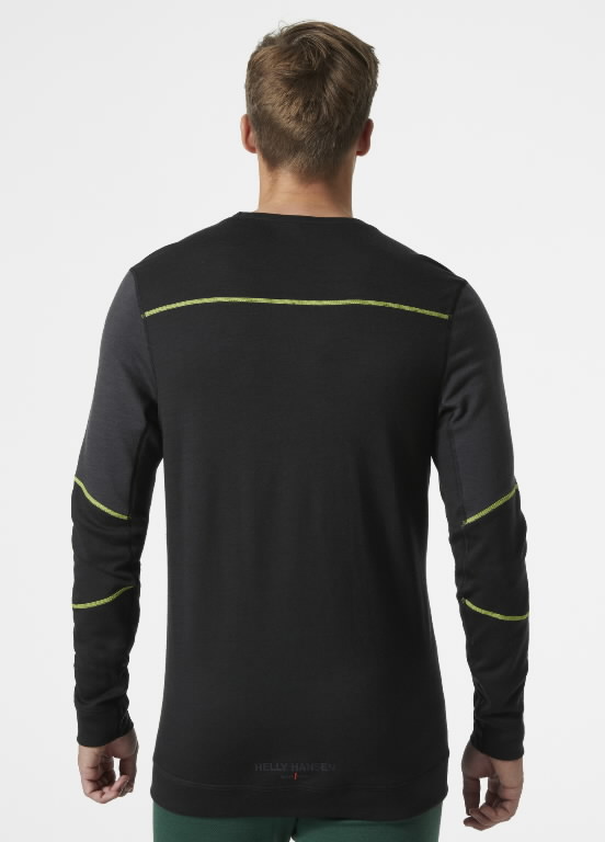 Apatiniai marškinėliai LIFA MERINO CREWNECK, 
juoda/žalia 3XL 3.
