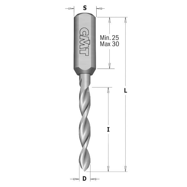 HWM Grąžtas kaiščiams D=3X27X70 S=10X30 RH 