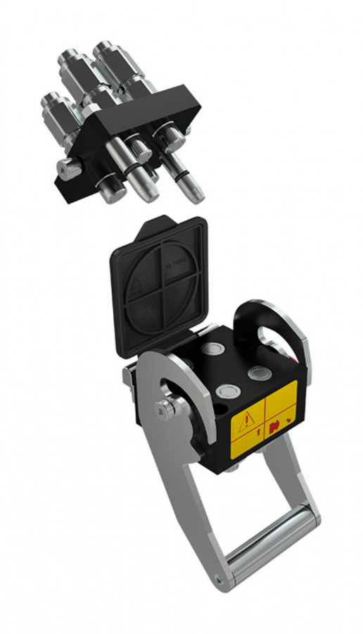 4P hydraulic quick coupler (HydroFix) for loaders, Stoll