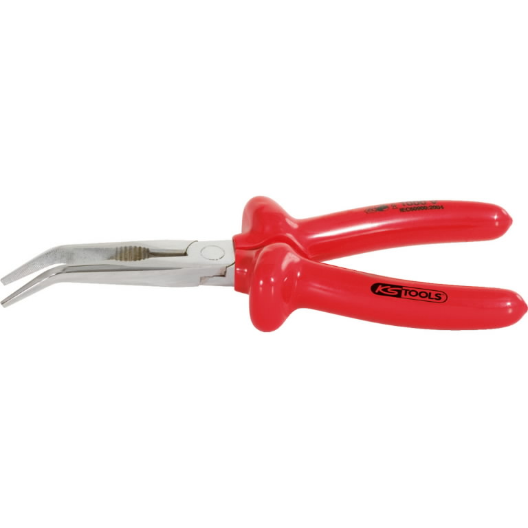 bent nose plier, 200mm angled VDE CLASSIC, KS Tools