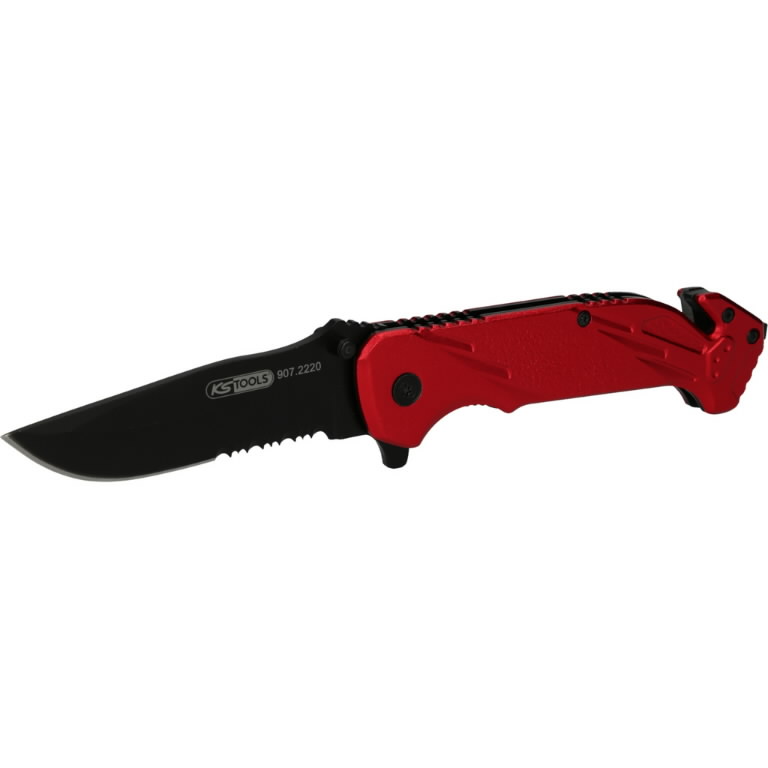 Clasp knife with lock and belt cutter 1