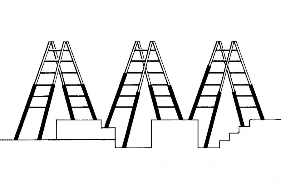 Stairway ladder 2x8 steps, 2,35m 4123, Hymer