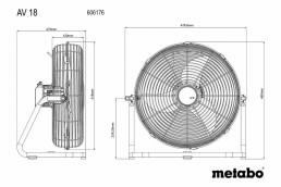 Akuga ventilaator AV 18 karkass, Metabo